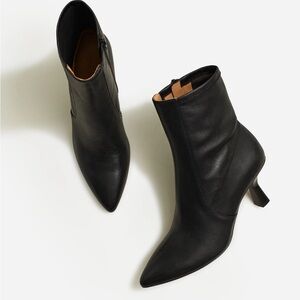 The Justine Black Ankle Boots Leather Pointed